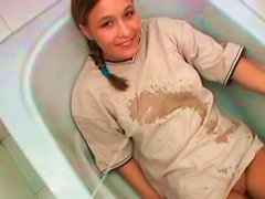 Tasty Looking Teen Gets Pissed Before Giving Blowjob In POV Sex Scene